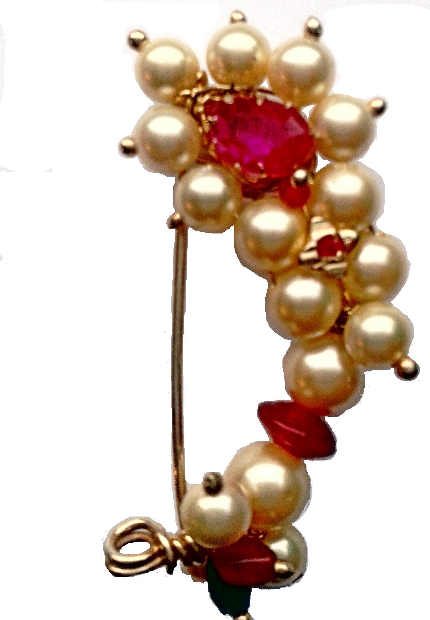 Amazon.com: Sasha Red & White Traditional Maharashtrian Pearl Nath Nose Ring  Pin Women(Dimension 3.5 cm Height) : Clothing, Shoes & Jewelry
